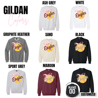 Eagles Softball Bow Ball Graphic Top