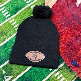 Topeka High Trojans Football Laser Engraved Pom Beanie