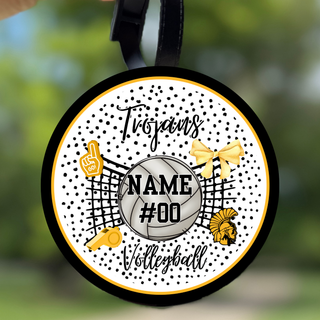 Customized Topeka High Trojans Volleyball Bag Tag
