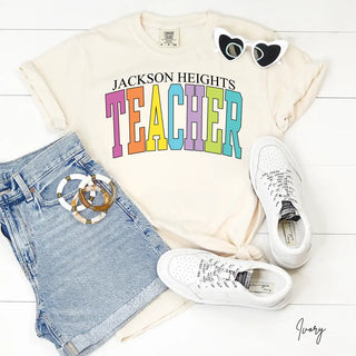 Jackson Heights Colorful Teacher Tee