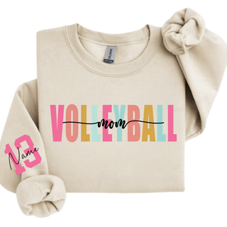 Custom Volleyball Mom Color Pop Crewneck Sweatshirt