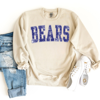 St. Marys Bears Distressed Vintage Blue Graphic Top
