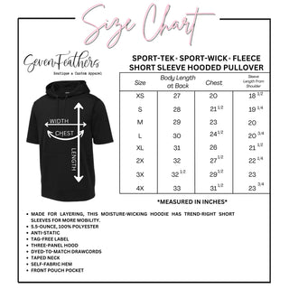 Birddogs Fleece Short Sleeve Hooded Pullover (Black) V1