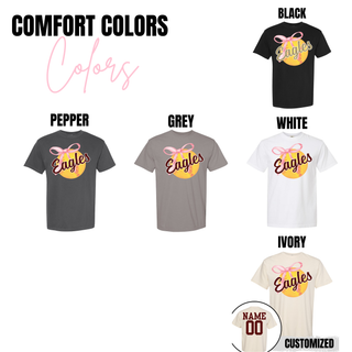 Eagles Softball Bow Ball Graphic Top