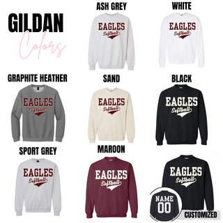 Eagles Softball Classic Script Graphic Top
