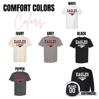 Eagles Softball Classic Script Graphic Top