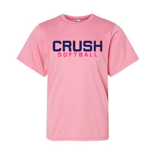 Crush Softball classic light pink dri fit performance top C2 brand front view