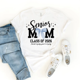 Senior Mom Class of 2026 Bow Graphic Tee