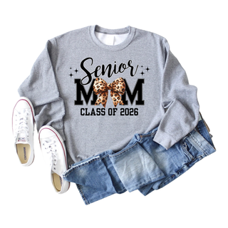Senior Mom Leopard Bow Class of 2026 Crewneck
