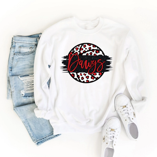 Rossville Dawgs Faux Glitter Leopard Basketball Graphic Top