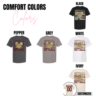 Silver Lake Eagles Softball Bow Graphic Top