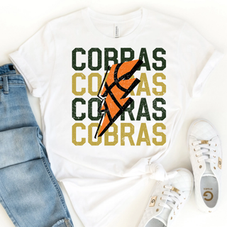 Stacked Distressed Jackson Heights Cobras Basketball