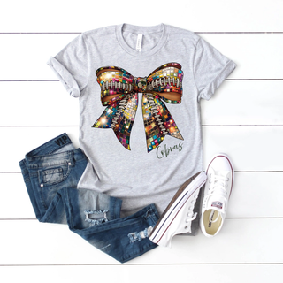 Bold Faux Sequin Football Cobras Football Bow Top