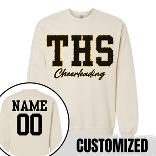 Topeka High Trojans THS Cheerleading Faux Gold Glitter Top