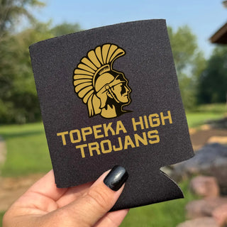 Topeka High Trojans Black Can Cooler