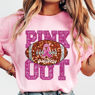 Faux Glitter Royal Valley Panthers Pink Out Football