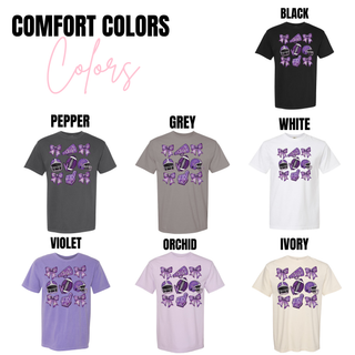 Royal Valley Panthers Faux Glitter Football Icons Top
