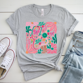 Retro Floral Nurse Tee