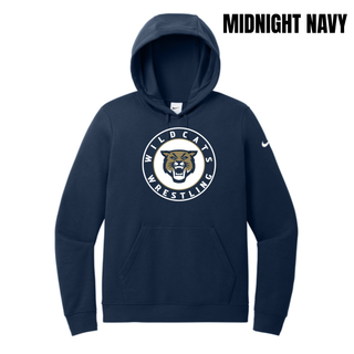 Topeka Wildcats Wrestling Club Circle Logo Women's Club Fleece Pullover Hoodie in Midnight Navy