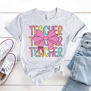 Everyday Teacher Stacked Colors Tee