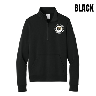 Topeka Wildcats Wrestling Club Circle Logo Women's Fleece Half-Zip in Midnight Navy