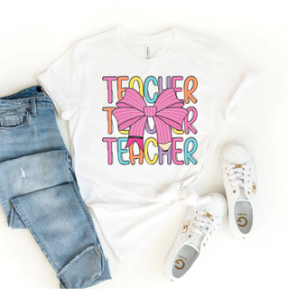Everyday Teacher Stacked Colors Tee