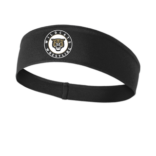 Topeka Wildcats Wrestling Club Circle Logo PosiCharge headband in Black