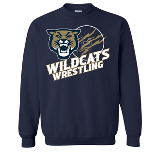 Topeka Wildcats Wrestling Club claw mark logo apparel colorway lineup across Infant and Toddler, Bella Canvas, Comfort Colors, and Gildan sizing
