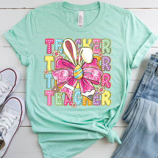 Stacked Teacher Bunny Ears Graphic Tee