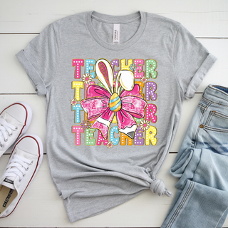 Stacked Teacher Bunny Ears Graphic Tee