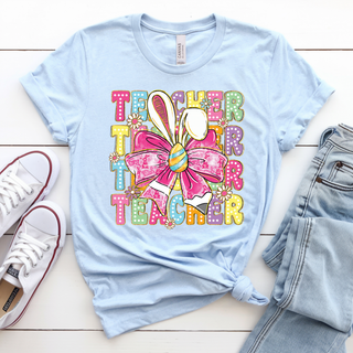 Stacked Teacher Bunny Ears Graphic Tee