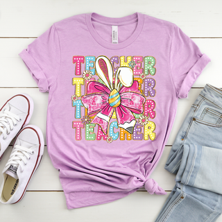 Stacked Teacher Bunny Ears Graphic Tee