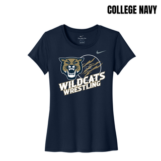 Topeka Wildcats Wrestling Club Claw Mark Logo Women's rLegend Tee in College Navy