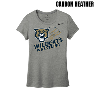 Topeka Wildcats Wrestling Club Claw Mark Logo Women's rLegend Tee in Carbon Heather