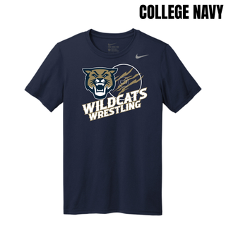 Topeka Wildcats Wrestling Club Claw Mark Logo Men's rLegend Tee in College Navy