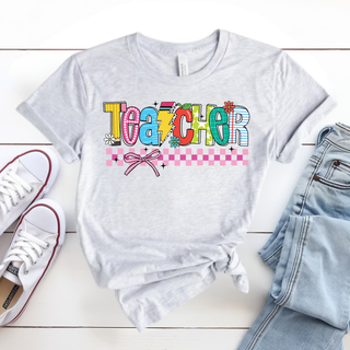Checkered Teacher Graphic Tee