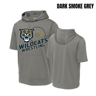 Topeka Wildcats Wrestling Club Claw Mark Logo Short Sleeve Hooded Pullover in Dark Smoke Grey