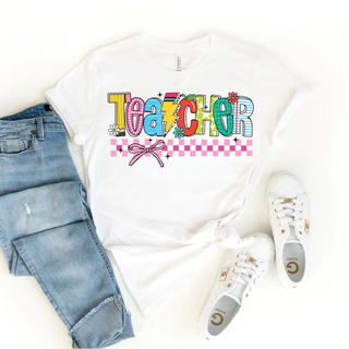 Checkered Teacher Graphic Tee