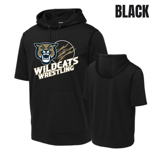 Topeka Wildcats Wrestling Club Claw Mark Logo Short Sleeve Hooded Pullover in Black