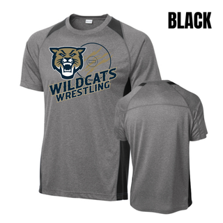 Topeka Wildcats Wrestling Club Claw Mark Logo Colorblock Contender Tee with Black accent panels
