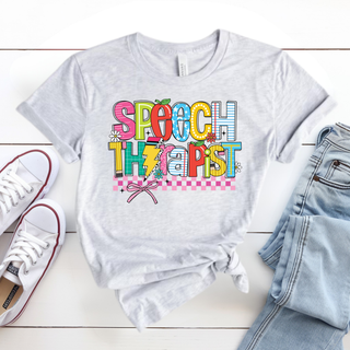 Checkered Speech Therapist Graphic Tee