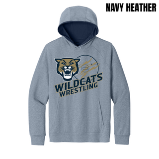 Topeka Wildcats Wrestling Club Claw Mark Logo Men's Dri-FIT Primary Hoodie in Navy Heather