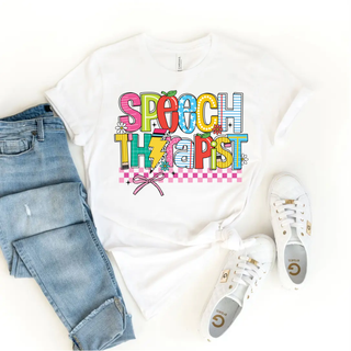 Checkered Speech Therapist Graphic Tee
