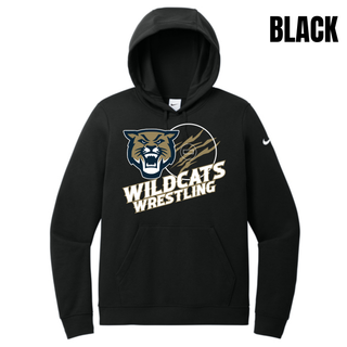 Topeka Wildcats Wrestling Club Claw Mark Logo Women's Club Fleece Pullover Hoodie in Black