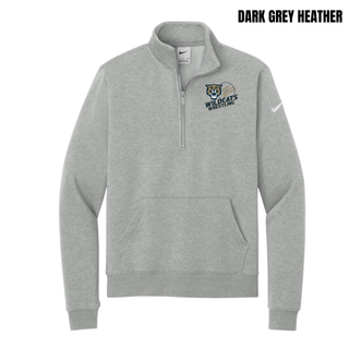 Topeka Wildcats Wrestling Club Claw Mark Logo Women's Fleece Half-Zip in Dark Grey Heather