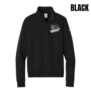 Topeka Wildcats Wrestling Club Claw Mark Logo Women's Fleece Half-Zip in Black