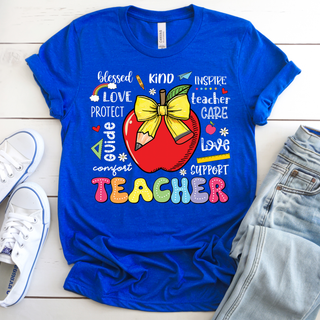 Chalkboard Cheer Teacher Graphic Tee
