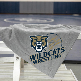 Topeka Wildcats Wrestling Club Claw Mark Logo Stadium Blanket in Grey
