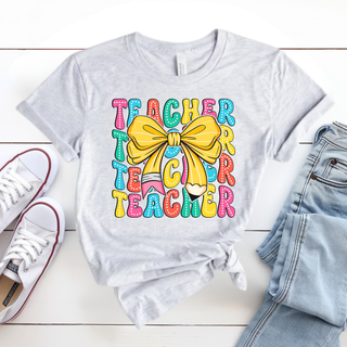Back To School Bow Teacher Tee