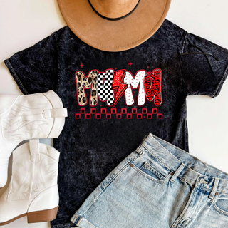 Vintage Wash Trendy Leopard Mama Graphic Tee